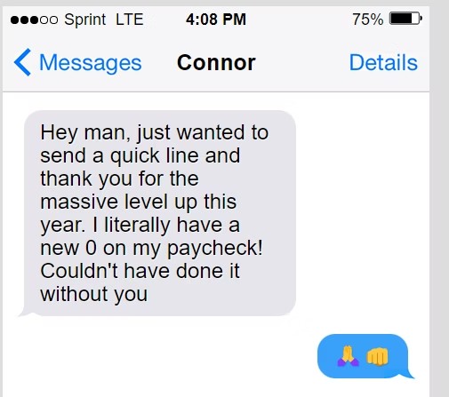 Client testimonial