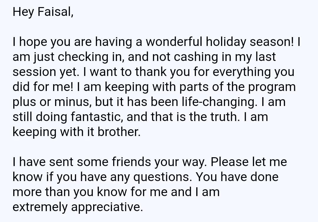 Client testimonial