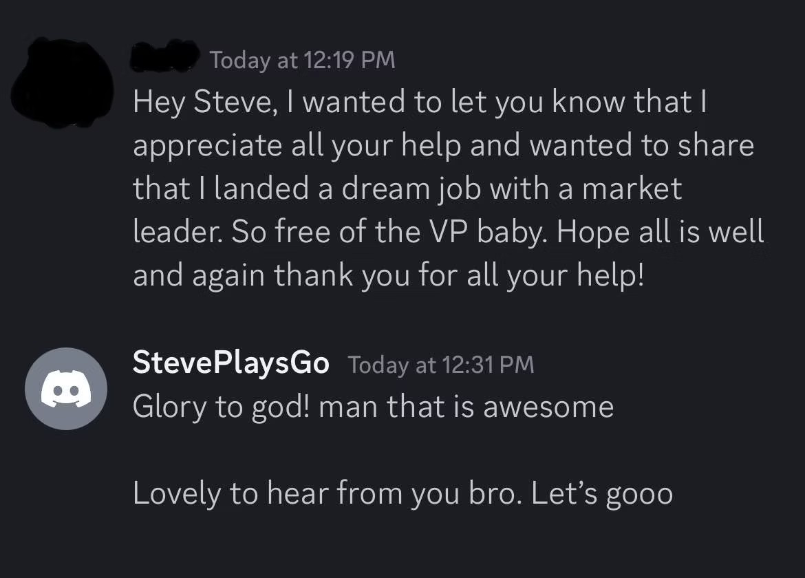 Client testimonial