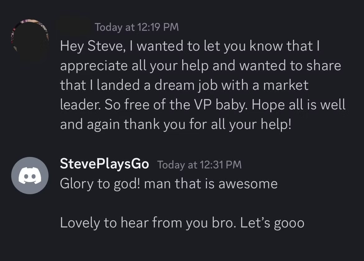 Client testimonial